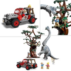 LEGO 76960 Jurassic Park La Scoperta del Brachiosauro, Set con Grande Dinosauro Giocattolo, Albero e Jeep Wrangler da Costruire,