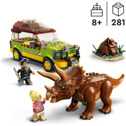 LEGO 76959 Jurassic Park La Ricerca del Triceratopo, Set Dinosauro Giocattolo con Macchina Ford Explorer e Minifigure, Collezion