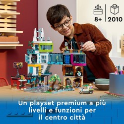 LEGO 60380 City Downtown, Modular Building Set, Casa Giocattolo con Stanze Combinabili, Negozio di Giocattoli, Barbiere, Studio 