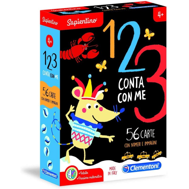 Clementoni - Sapientino, 1,2,3...Conta con Me, Numeri, Gioco Educativo 4 anni, Gioco per Imparare a Contare con Tessere Illustra