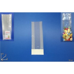 Set 50 Sacchetti Trasparenti in Cellophane Alimentari con Fondo Bianco cm 8x24x5