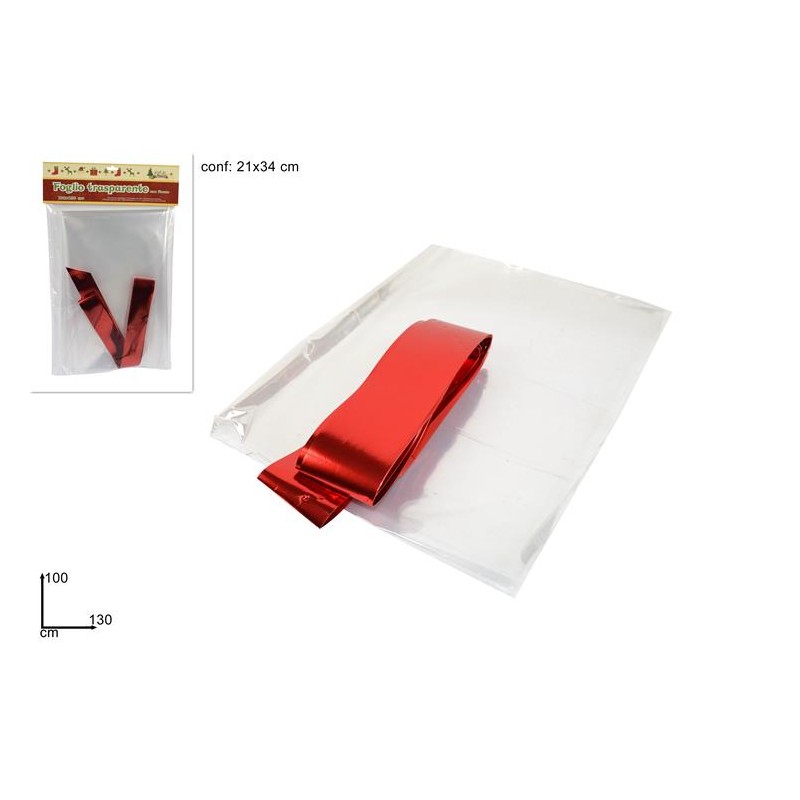 BUSTA FOGLIO TRASPARENTE Con FIOCCO 100 x 130 CM