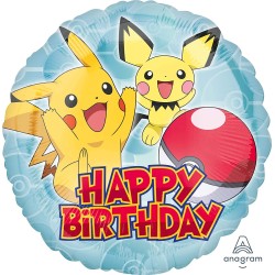 Pallone foil standard 42 cm Happy Birthday Pokemon, 1 pz, 7A3633301