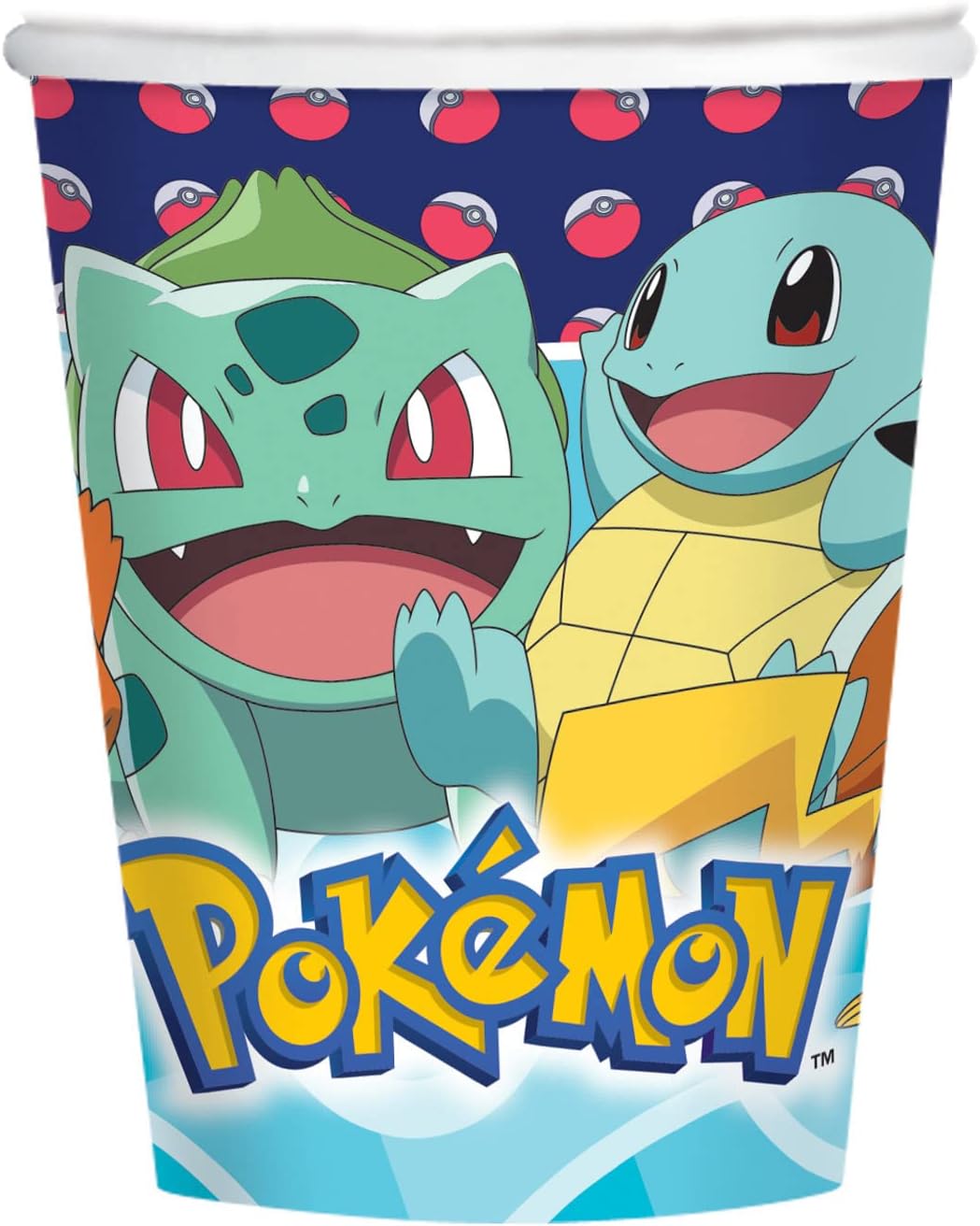Bicchieri Pokemon, 8 pezzi, capacità 250 ml, carta, bicchieri di carta,  bicchieri di carta, stoviglie usa e getta, compleanno pe