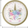 Piatto 18 cm Unicorno Baby 8 pz, 8C343833