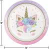 Piatto 23 cm Unicorno Baby 8 pz, 8C343829