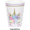 Bicchiere carta 266 ml Unicorno Baby 8 pz, 8C343968