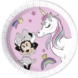 Piatto Carta 20 cm COMPOSTABILE Minnie Unicorn Dreams, 8 pz, 5PR91515