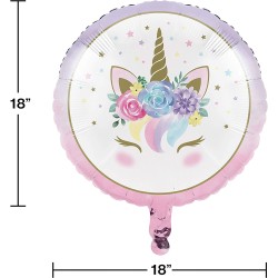 Pallone foil 18" - 45 cm Unicorno Baby, 1 pz, 8C344420
