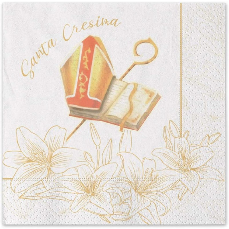 20 Tovaglioli 33x33 cm Cresima, decorati, DI74571