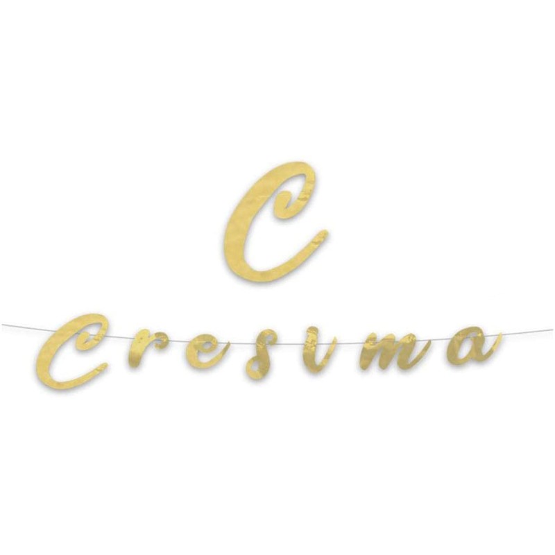 Festone Cresima 300 x 15 cm, colore dorato, DI74619
