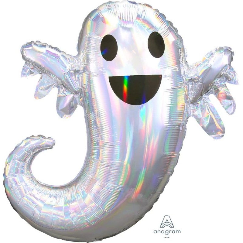 Supershape Holographic Iridescente Ghost, Fantasma Halloween h 71 cm