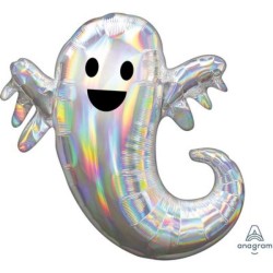 Supershape Holographic Iridescente Ghost, Fantasma Halloween h 71 cm
