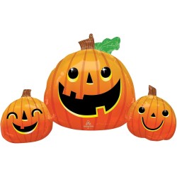 Palloncino SuperShape XL Trio Smiley Pumpkin Halloween 88 x 56 cm