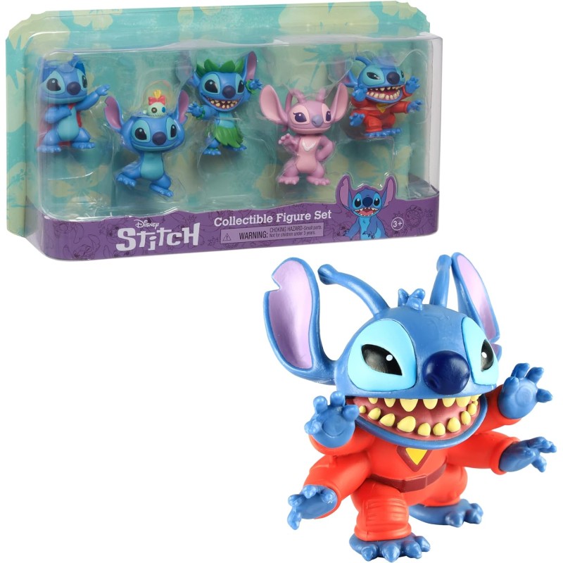 Giochi Preziosi - Stitch, Cofanetto 5 statuette, 7,5 cm, Giocattoli per  Bambini dai 3 anni in