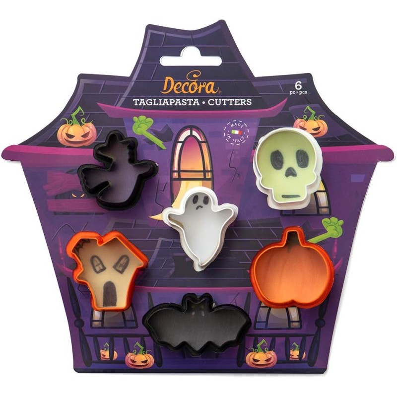 Decora - Set 6 Mini Tagliapasta Halloween 3/5 x h 2,2 cm - 0255090