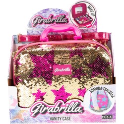 Nice Group - Girabrilla - Make Up Case - Valigetta Trucchi Girabrilla - ORO con Stelle FUCSIA, 02550A