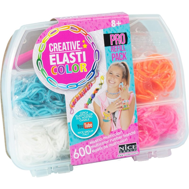 Nice Group - Elasticolor Pro Refill Set Mini, Scatola con Elastici colorati  per costruire Braccialetti e Collane 