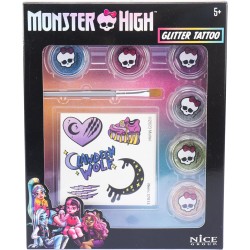 Nice Group - Monster High Glitter Tattoo, Kit con Tatuaggi e Polvere Glitterata per Bambini, 37013