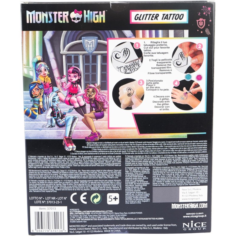 Tatuaggi Glitterati,Glitter Tattoo Kit, 24 Colori Glitter Con 220