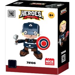 Nice Group - Mattoncini, Capitano dei Supereroi Born in USA Heroes Bricks Blue Soldier, 228 pezzi -78106