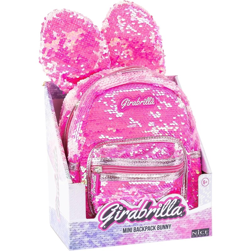 Nice Group - Girabrilla Zainetto Mini Backpack Rabbit Bunny Coniglietto Scintillante, colori assortiti, Poliestere - 02509