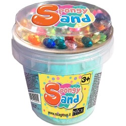 Nice Group - Spongy Sand, 1 Barattolo di Sabbia Colorata Assortito a Sorpresa, con Paillettes, Perline o Glitter, 91000