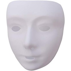 Carnival Toys - Maschera Viso Medio Bianco da Pitturare in Plastica, 00180