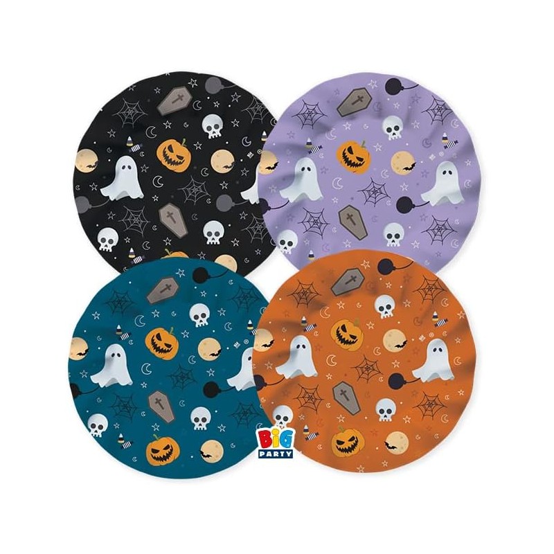 8 Piatti Carta Happy Halloween 20 cm - 75436