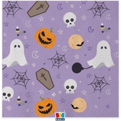 20 Tovaglioli in carta Happy Halloween 33 x 33 cm - DI75438