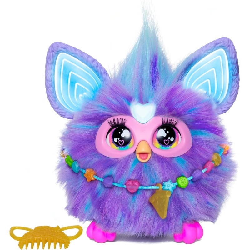 Hasbro - Furby Viola, Giocattolo interattivo con attivazione vocale, 15 Accessori di Moda, Giocattoli di Peluche elettronici ani