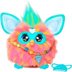 Hasbro - Furby Corallo, giocattolo interattivo a comando vocale, 15 accessori alla moda, peluche elettronico animatronico - F674