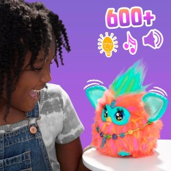 Hasbro - Furby Corallo, giocattolo interattivo a comando vocale, 15 accessori alla moda, peluche elettronico animatronico - F674