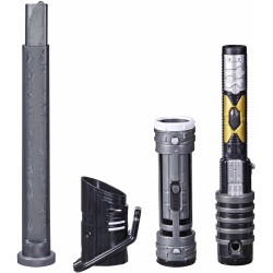 Hasbro - Star Wars Lightsaber Forge, Spada Laser Giocattolo Darksaber Nera, Allungabile ed Elettronica, per Roleplay Personalizz