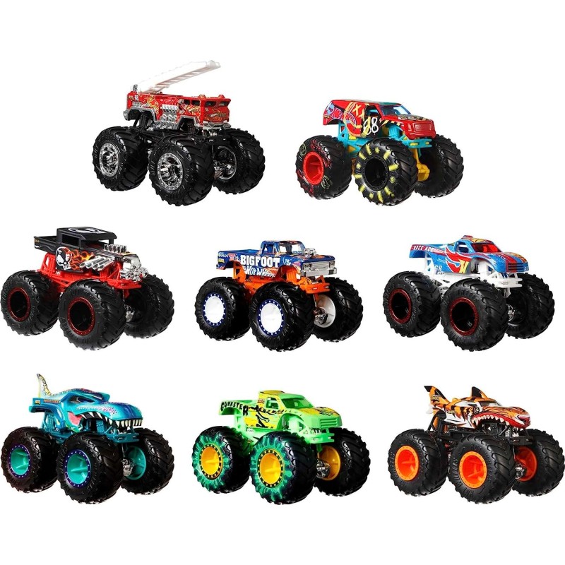 Hot Wheels - Monster Truck Veicolo a Sorpresa in Scala 1:64 con Ruote Giganti, da Collezione - FYJ44