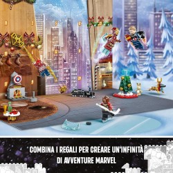 LEGO - Marvel Calendario dell’Avvento degli Avengers 2023 con 24 Regali tra cui Capitan America, Spider-Man, Iron Man e altre Mi