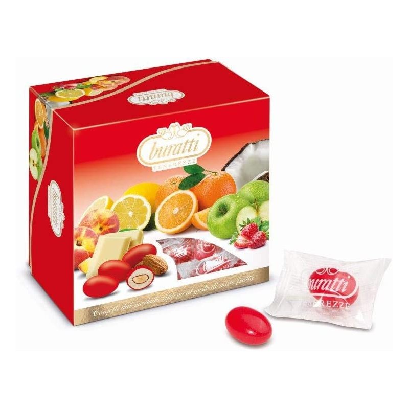 BURATTI Confetti Tenerezze Vassoio Misto Frutta Rosso - 500 gr.