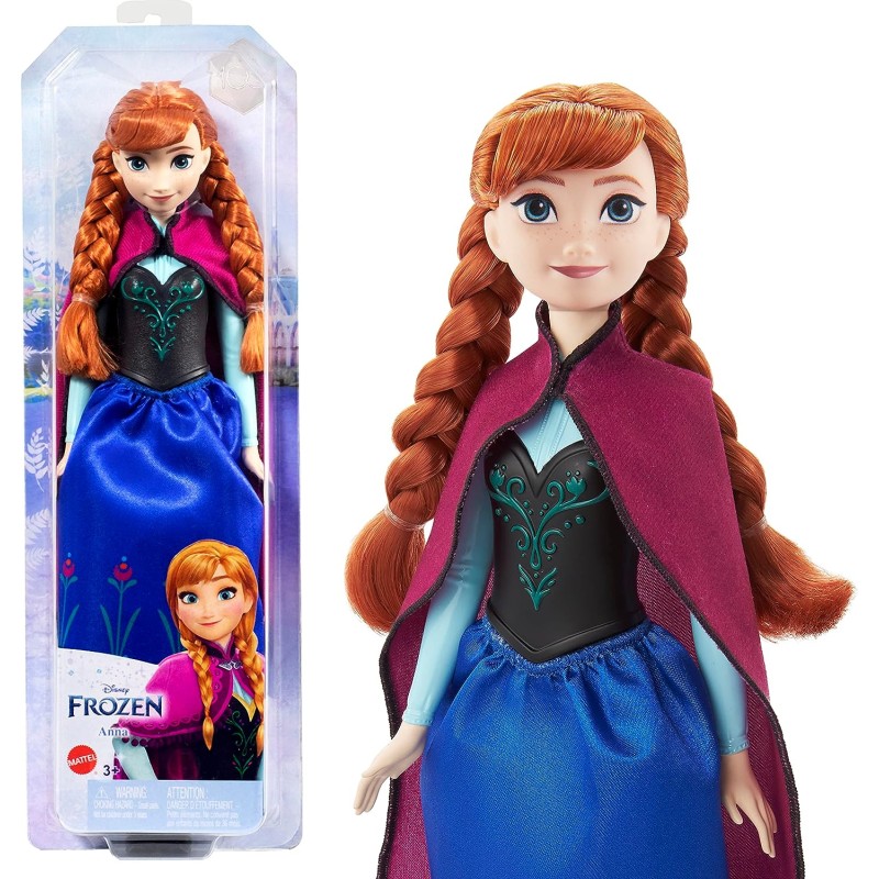 Mattel - Disney Frozen - Anna, bambola con abito elegante e accessori ispirati al film Dsney Frozen 1, giocattolo per bambini, 3