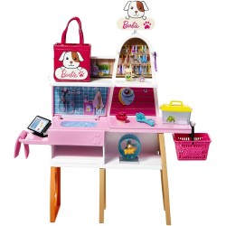 Mattel - Barbie Playset Negozio degli Animali con Bambola Bionda, 4 Animaletti e Tanti Accessori, Giocattolo per Bambini 3+Anni 