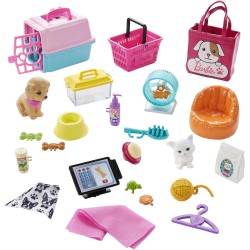 Mattel - Barbie Playset Negozio degli Animali con Bambola Bionda, 4 Animaletti e Tanti Accessori, Giocattolo per Bambini 3+Anni 