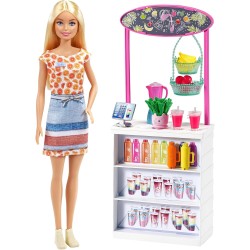 Mattel - Barbie - Playset Chioschetto dei Frullati con Bambola Bionda, Bar e Tanti Accessori, Giocattolo per Bambini 3+Anni - GR