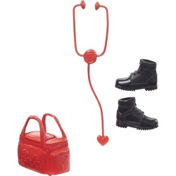 Mattel - Barbie - Bambola Paramedico Bruna con Stetoscopio, Kit di Pronto Soccorso e Tanti Accessori - GYT28