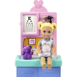 Mattel - Barbie -Carriere Playset Pediatra con Bambola Bruna, Neonato, Camice e Accessori, Giocattolo per Bambini 3+ Anni - GTN5