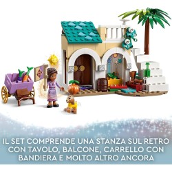 LEGO - Disney Wish Asha nella Città di Rosas, Set dal Film Wish con Mini Bambolina di Asha e le Figure di Star e Valentino la Ca