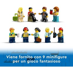 LEGO - City Aereo Passeggeri, Aeroplano con 9 Minifigure e Veicoli dell  Aeroporto: Autobus, Trattore Aeroportuale, Camion del C