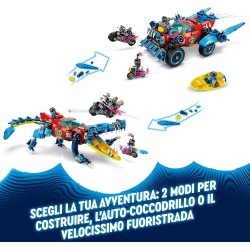 LEGO - DREAMZzz Auto-Coccodrillo, 2in1 da Monster Truck a Macchina-Animale, con le Minifigure di Cooper, Jayden e il Cacciatore 