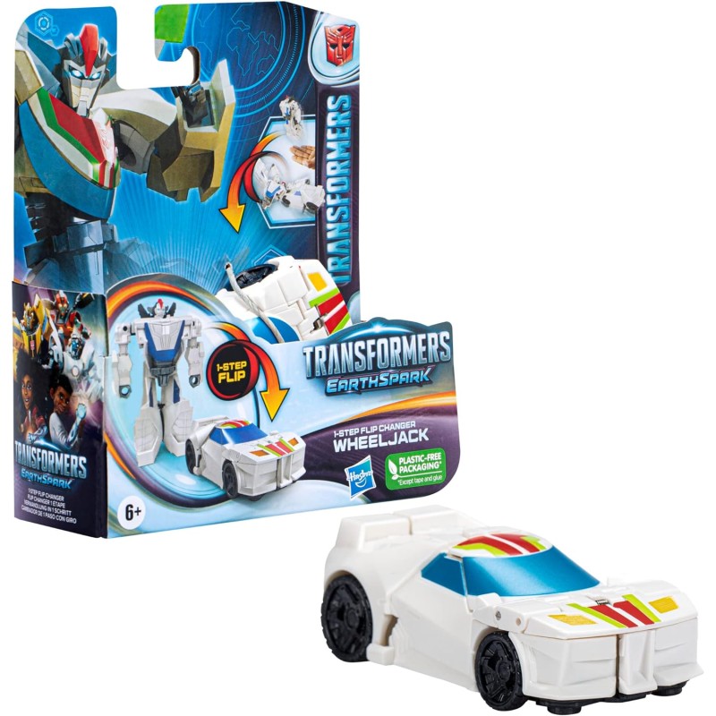 Hasbro - Transformers EarthSpark - Action figure di Wheeljack da 10 cm, conversione in 1 passaggio con lancio in aria - F6715