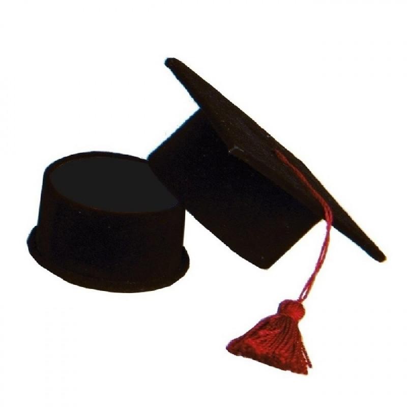 Scatolina Cappello Laurea con Tocco Rosso