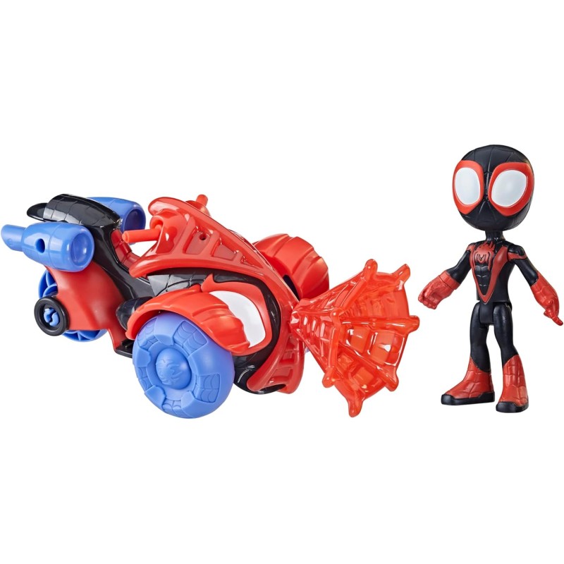 Hasbro - Spidey e i Suoi Fantastici Amici Techno-Racer Veicolo Miles Morales con Accessorio - F74555X0