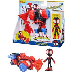 Hasbro - Spidey e i Suoi Fantastici Amici Techno-Racer Veicolo Miles Morales con Accessorio - F74555X0